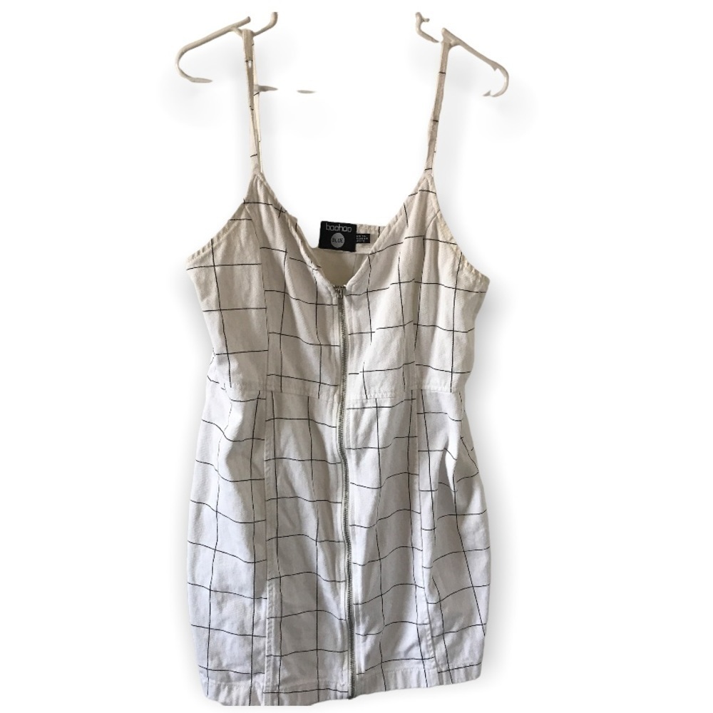 3/$15 Boohoo blue 100% cotton zip up dress (D1)